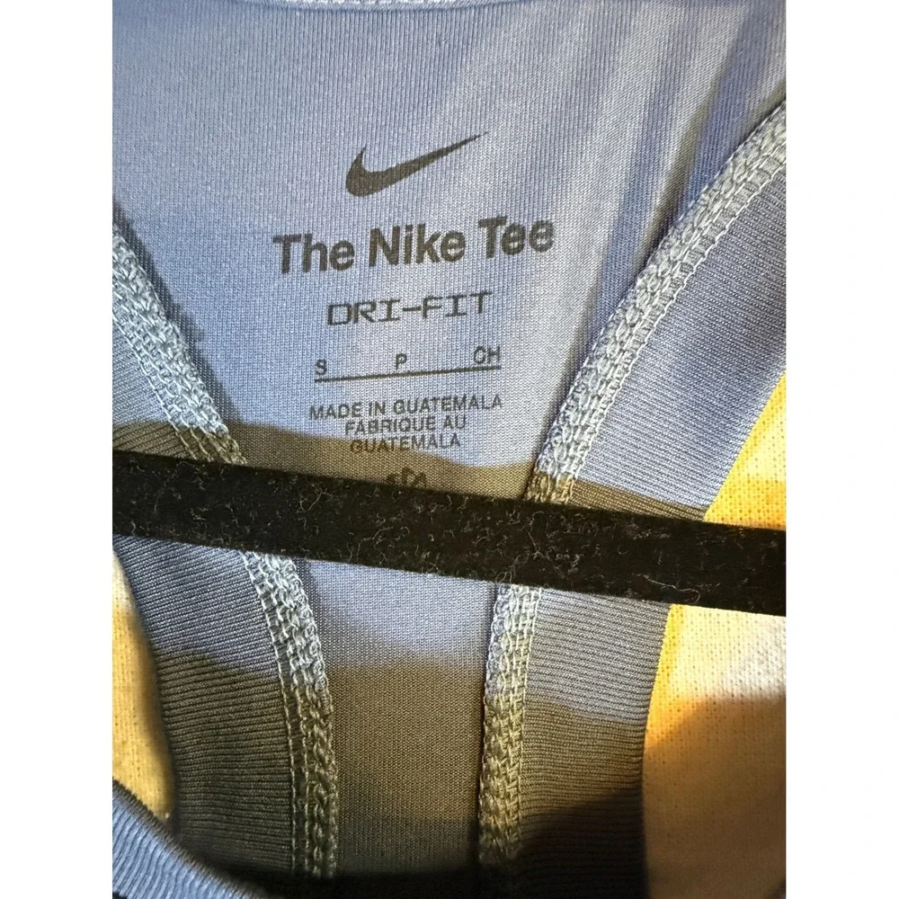 Nike Dri-FIT Racerback Tank Top Womens Small Blue Athletic Gym Shirt Logo